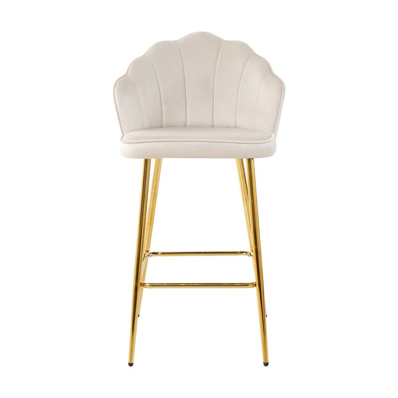 Upholstered Bar Chairs Side Chairs Set of 2 - Off White