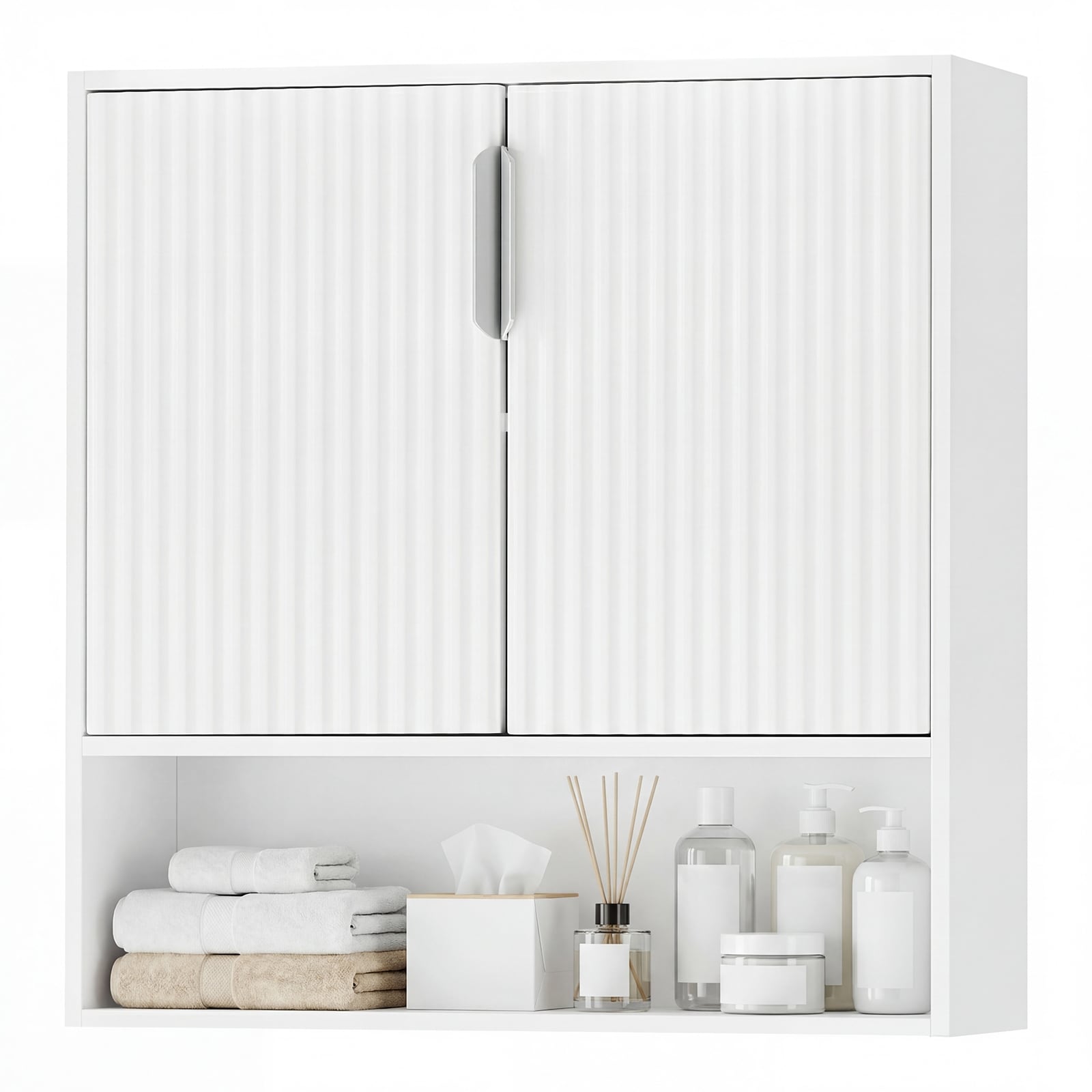 Gymax Bathroom Wall Cabinet Over-the-Toilet Medicine Cabinet w/ 2