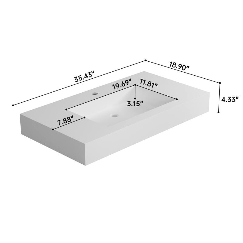 Stone Resin Solid Surface Bathroom Vanity Basin Sink
