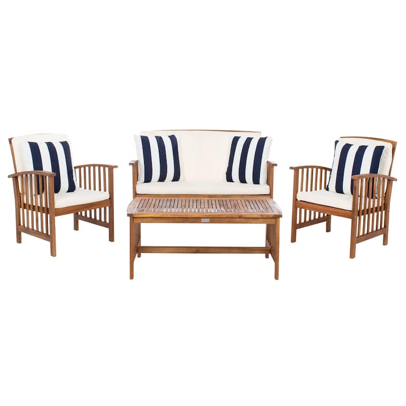 SAFAVIEH Outdoor Rocklin 4-piece Conversation Patio Set