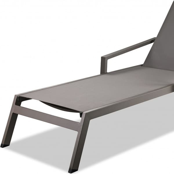Set Of 2 Taupe Modern Aluminum Chaise Lounges Set Of 2 Taupe Modern Aluminum Chaise Lounges