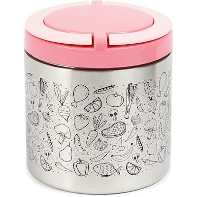 Insulated Lunch Container with Handles (22 oz, Pink) - Pink