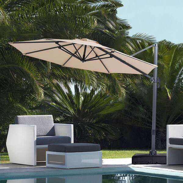 Shop Black Friday Deals On 10 Ft Patio Cantilever Umbrella Outdoor Hanging Offset Umbrella Overstock 31633737