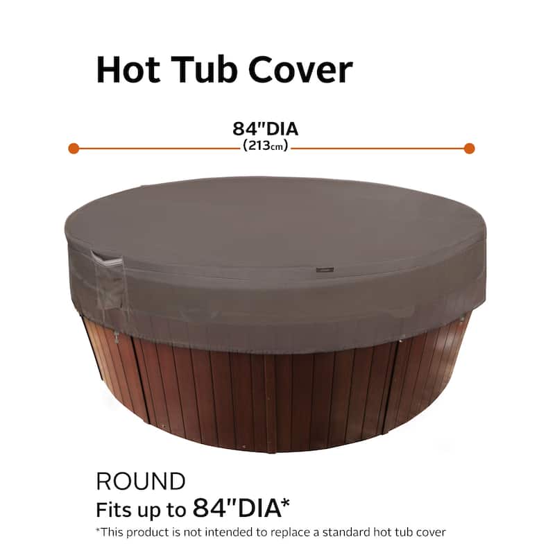 Classic Accessories Ravenna Water-Resistant Round Hot Tub Cover, 84 Inch DIA