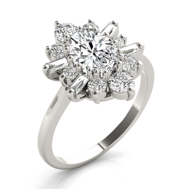 Auriya 14k White Gold Lab Grown Oval Diamond Halo Engagement Ring 0.50 to 5.00 ct. tw. (F-G VS)