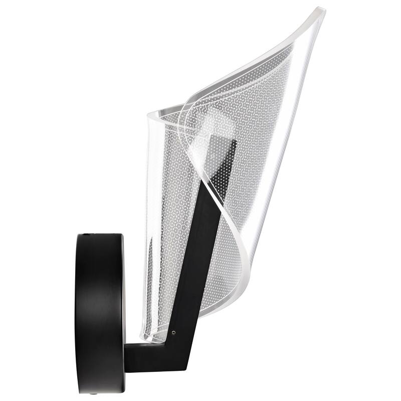 Sedona 13 Inch LED Sconce Matte Black Silk Screened Acrylic Lens