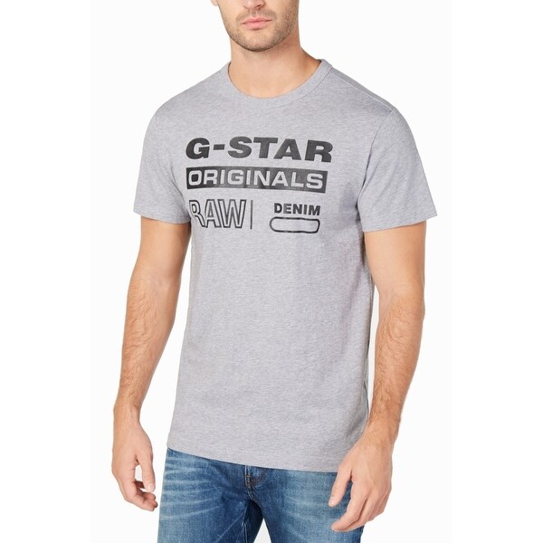Shop G Star Raw Mens Tee T Shirt Gray Black Size 2xl Crewneck Graphic Print On Sale Free Shipping On Orders Over 45 Overstock 29661189