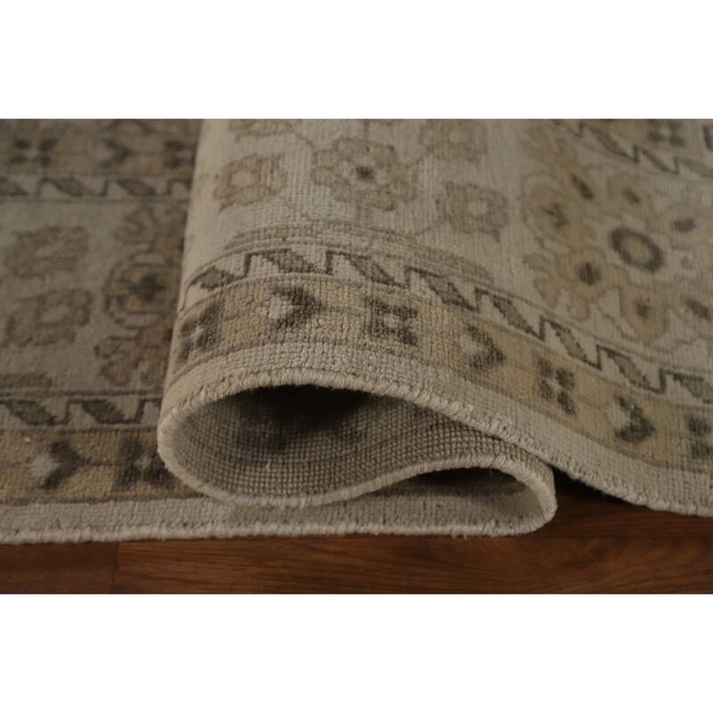 Transitional Oushak Area Rug Hand-Knotted Oriental Wool Carpet - 9'0"x 11'11"