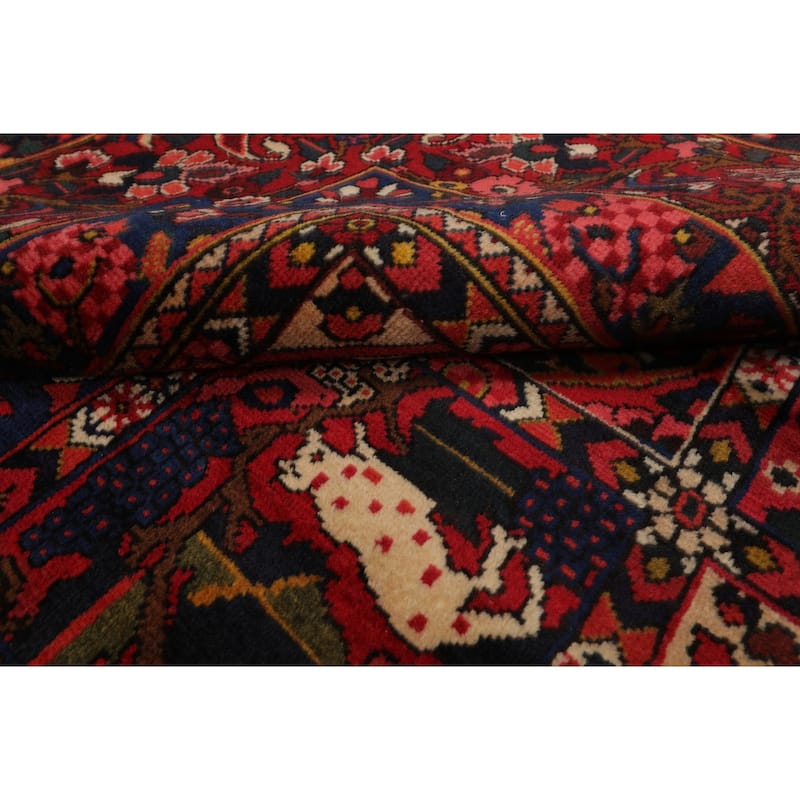 10'8''x13'8'' Hand Knotted Wool Red Bakhtiari Traditional Rug - 10' 8'' x 13' 8''