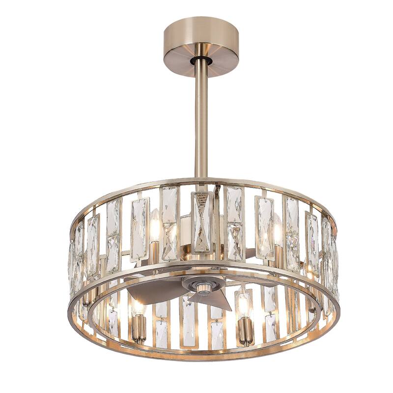 20-In Nickel Caged Ceiling Fan with Light Remote(5-blade)