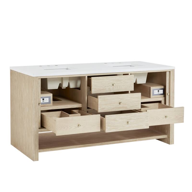 James Martin Vanities D404-V72 Marigot 72" Double Basin Wood Vanity
