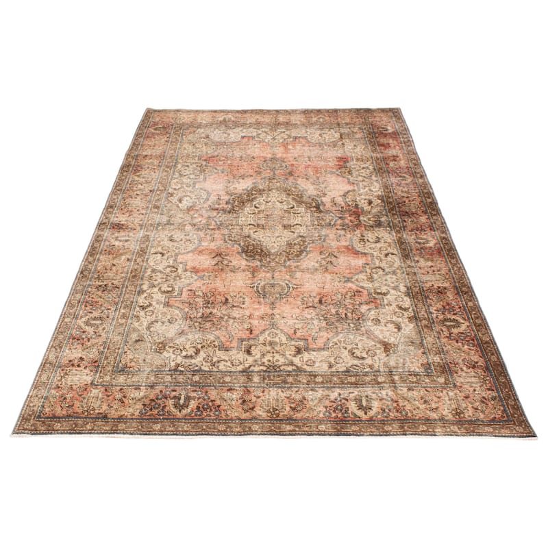 ECARPETGALLERY Hand-knotted Antalya Vintage Copper Wool Rug - 7'1 x 11'5