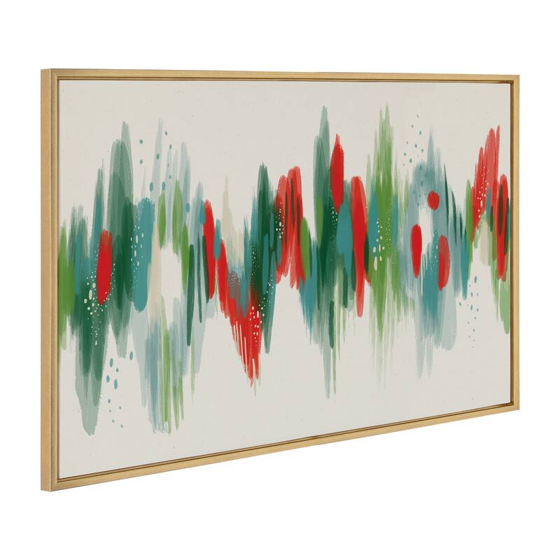 Kate and Laurel Sylvie EV Christmas Brush 1 Framed Canvas by Jessi Raulet of Ettavee
