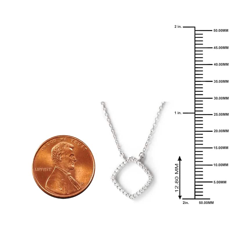 1/10ct Diamond Geometric Pendant Necklace in Silver for Women