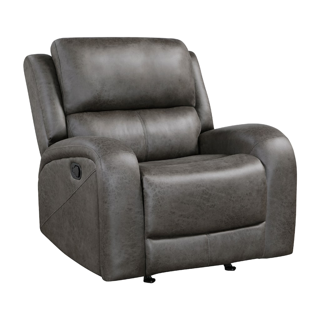 Patsy Manual Rocker Recliner Chair, Gray Polished Microfiber