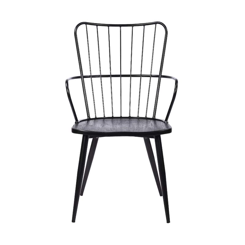 Parisa Modern Farmhouse High Spindle Back Windsor Dining Chair with Arms