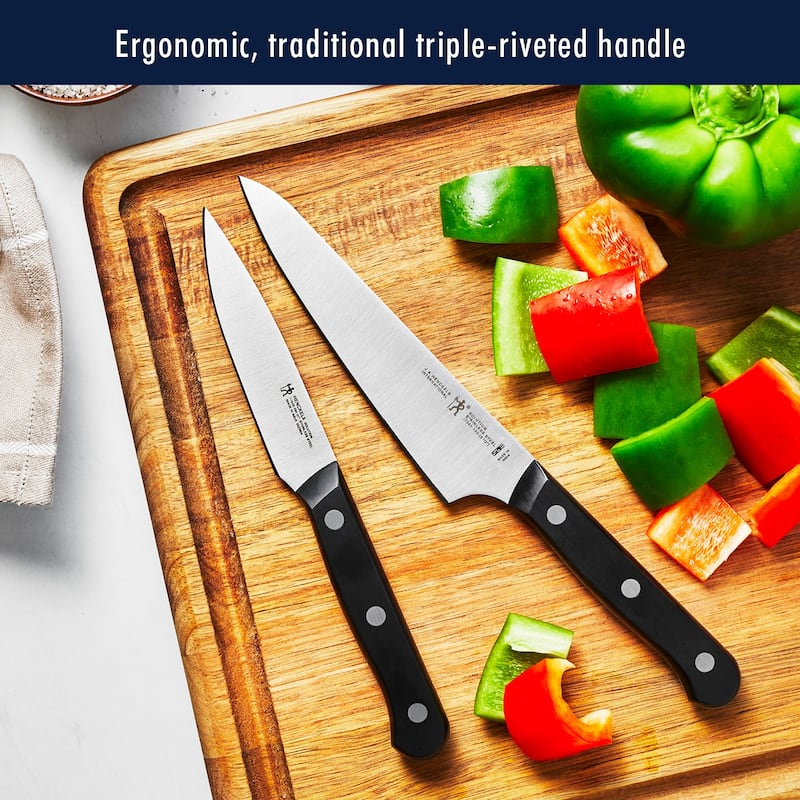HENCKELS Solution Razor-Sharp 15-pc Knife Set, German Engineered Informed by 100+ Years of Mastery, Chefs Knife - Black