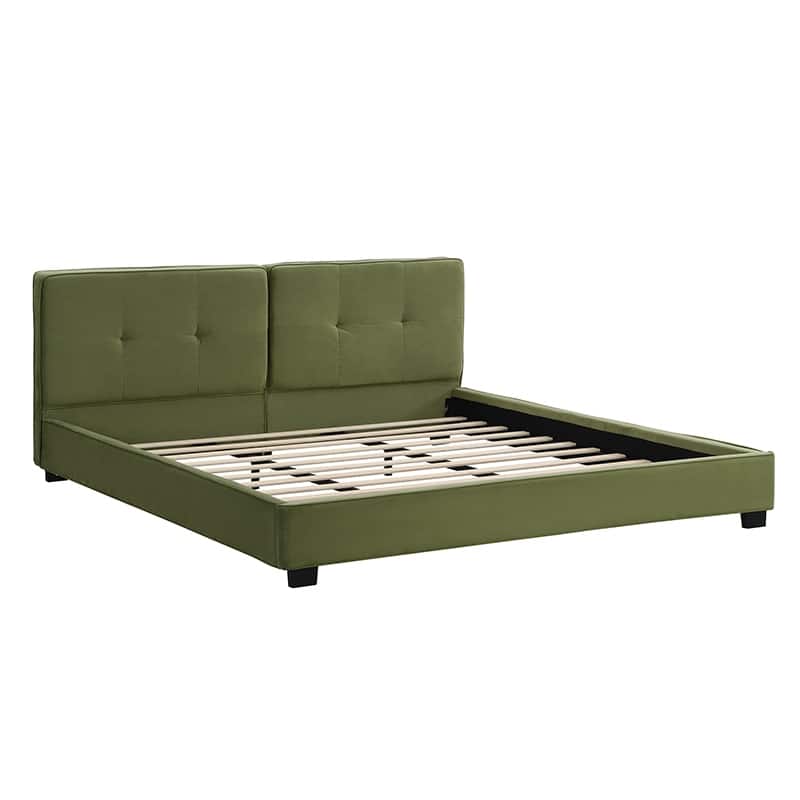 Christopher Knight Home - Oliver Velvet Upholstered King Platform Bed with Tufted Elegance