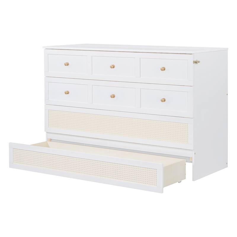 Queen Size Murphy Bed with Versatile Storage & Large Drawers