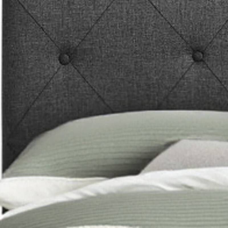 HomeRoots Gray Tufted Upholstered Queen Bed Frame