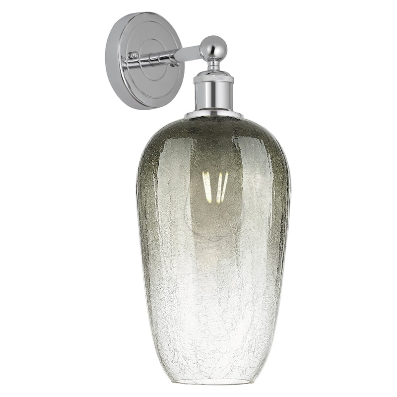Innovations Lighting 616-1W-18-7 Brookhaven Flute Sconce Brookhaven - Polished Chrome / Slate
