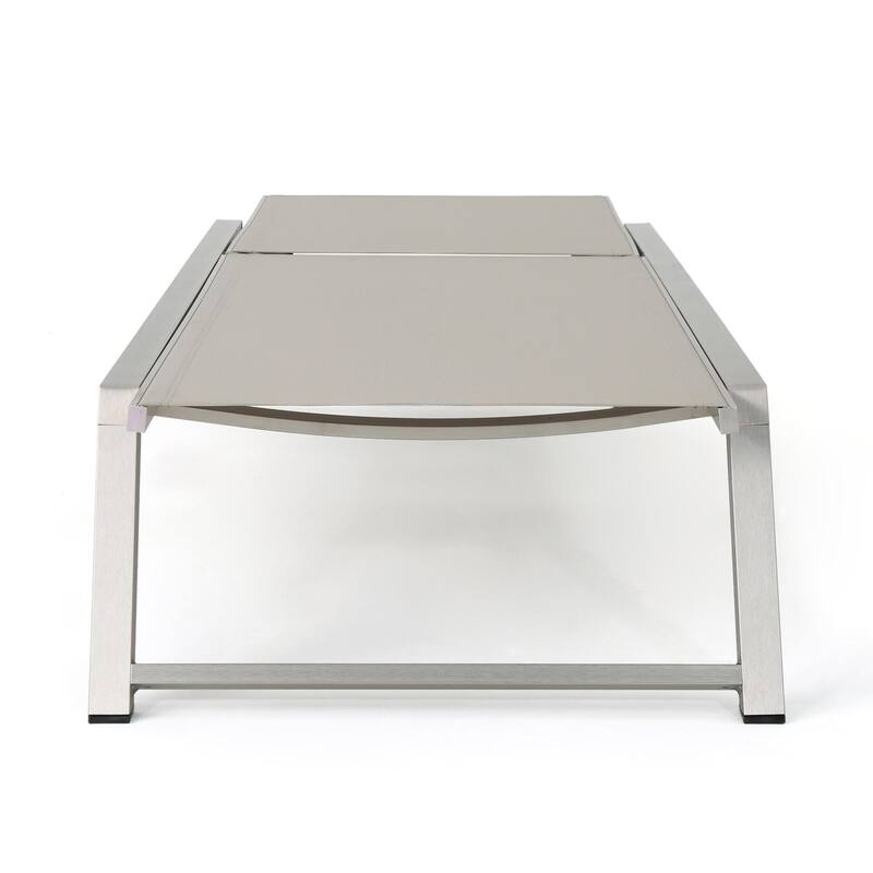 Outdoor aluminum frame mesh chaise lounge chair