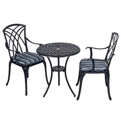 Kinger Home Ekta 24-Inch Patio Bistro Sets 3 Piece Cast Aluminum