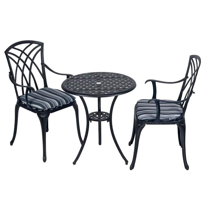 Kinger Home Ekta 24-Inch Patio Bistro Sets 3 Piece Cast Aluminum