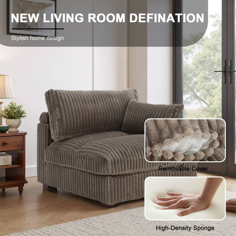 Plush Faux Fur Accent Sofa Chair