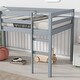 preview thumbnail 4 of 6, Simple Design Rubber Wooden Loft Bed with Ladder, Bed Platform of Strengthened Slats, Twin, Grey