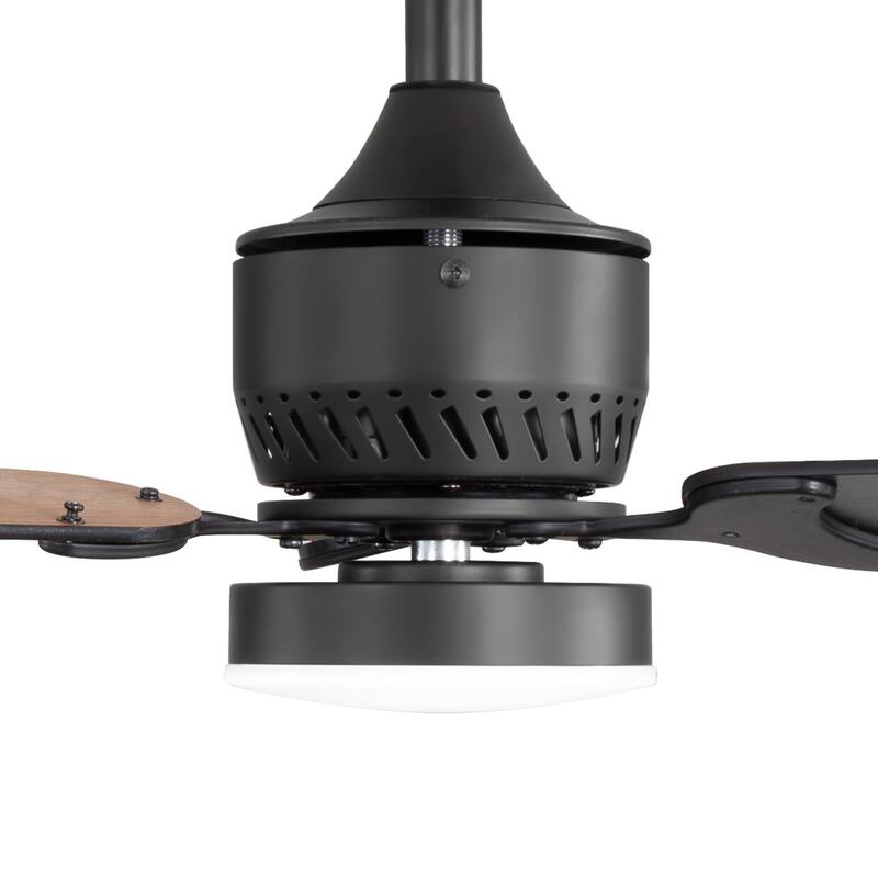 42" Wood Reversible 3-Blade Integrated Ceiling Fan with LED Light and Remote