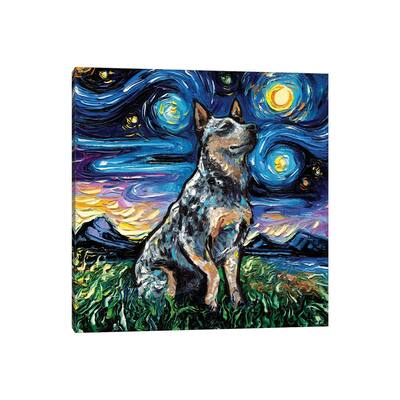 iCanvas "Blue Heeler Night" by Aja Trier Canvas Print