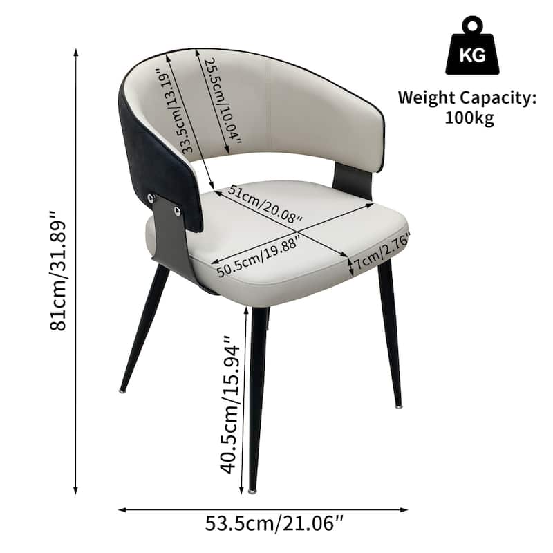 Dining Chairs Set Microfiber Leather Kitchen Dining Chairs Upholstered Padded Wide Seat