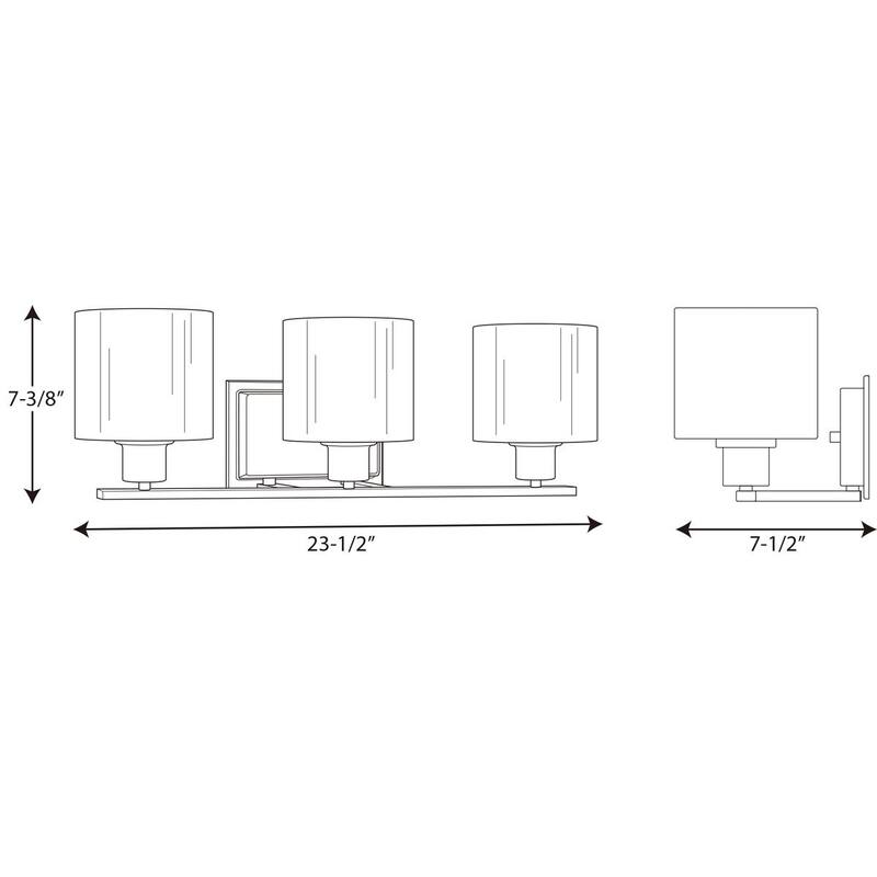 Invite Collection 3-Light Brushed Nickel Shade New Traditional Bath Vanity Light