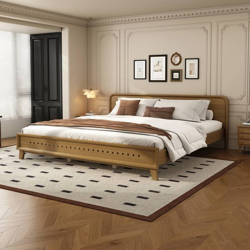Pine Solid Wood Bed with Timeless Design Easy Assemble