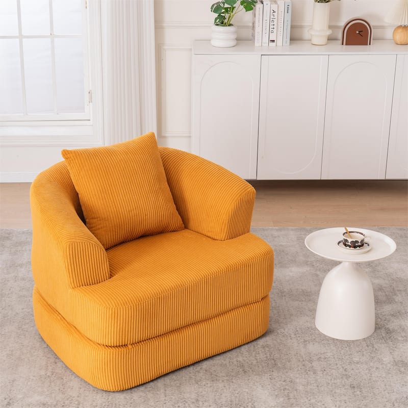 Folding Single Accent Chair Recliner Convertible Sleeper Sofa Bed, Space-Saving Lounge Chair Floor Chair