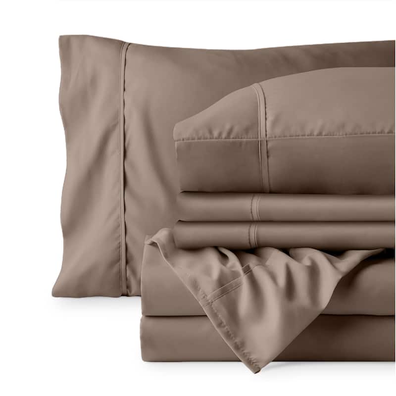 Bare Home Microfiber Deep Pocket Sheet Set w/ 2 Extra Pillowcases