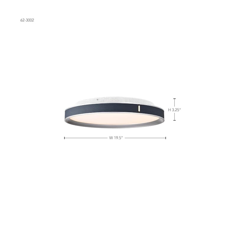 Bandon - 20 Inch LED Flush Mount - Gray with Blue Wrap - Acrylic Lens