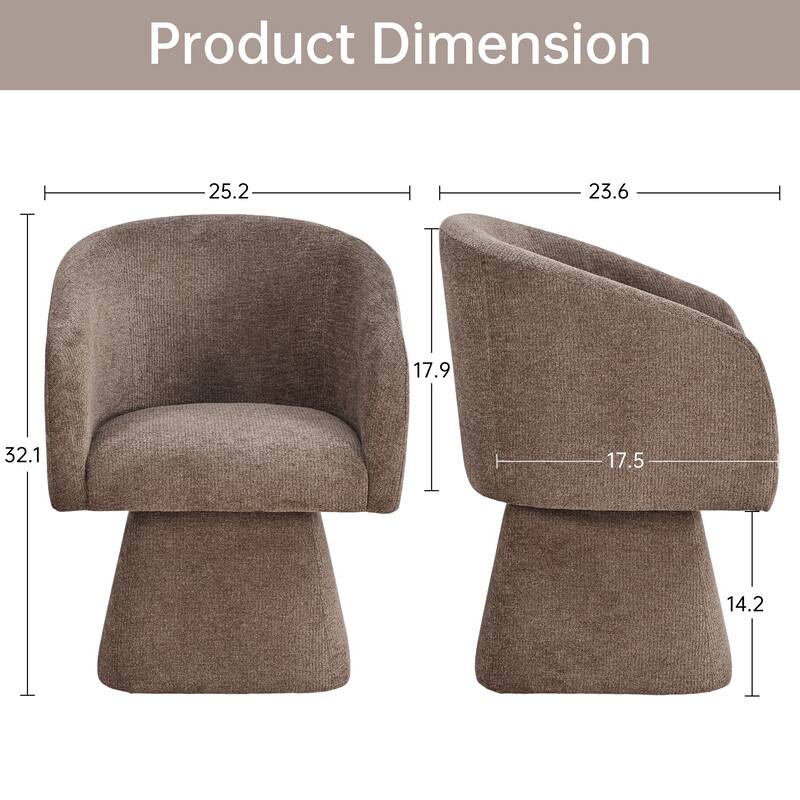 360° Swivel Barrel Fabric Upholstered dining chair with Pillow
