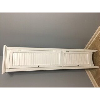 Bayfield White 2-door Linen Tower by Elegant Home Fashions