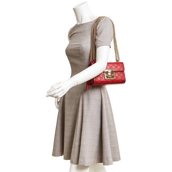 small padlock signature leather shoulder bag