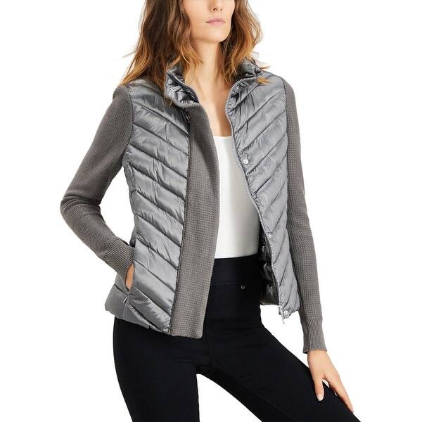 Shop Calvin Klein Womens Puffer Jacket Fall Winter Mixed Media S
