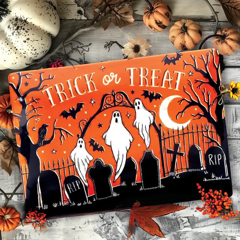 Certified International Hocus Pocus Rectangular Platter, 14" X 10" - 14" x 10" x 1"
