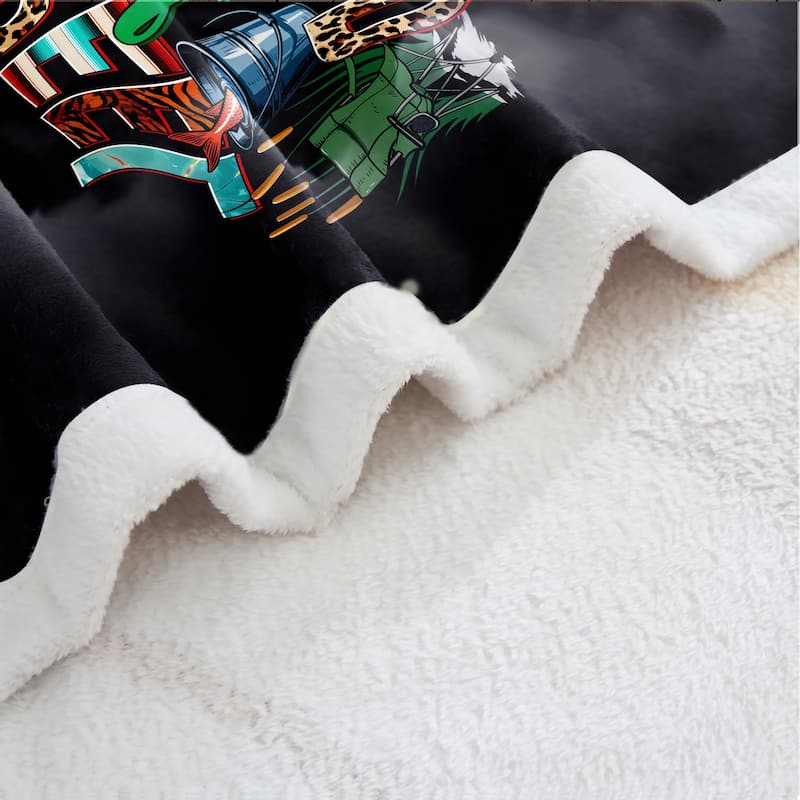 "Real Cool Dad" Fleece Blanket, Father's Day Gift for Fisherman Fishing Lover