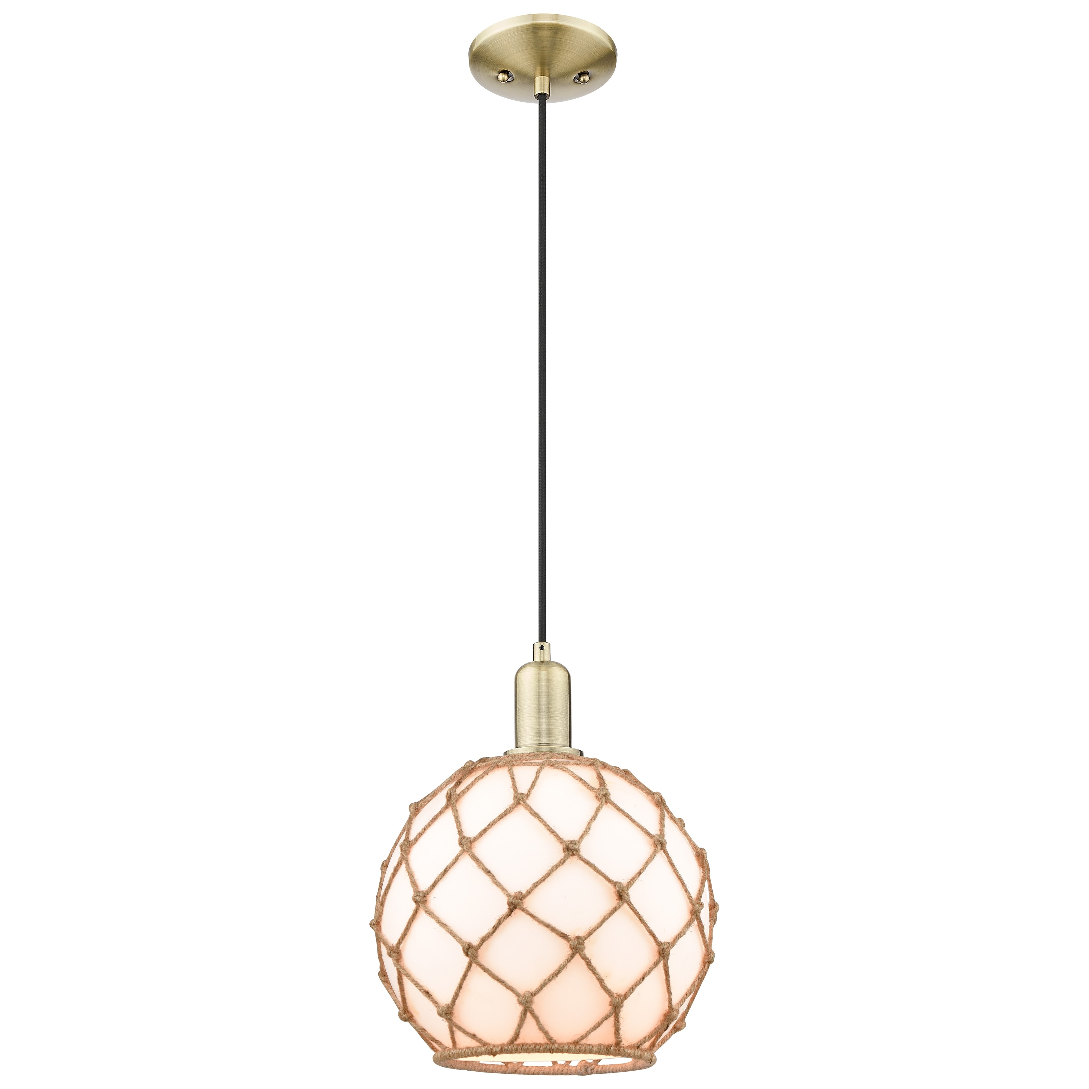 Innovations Lighting Endless Possibilities Arcadia - Farmhouse Rope - 1 Light 10" Cord Hung Mini Pendant