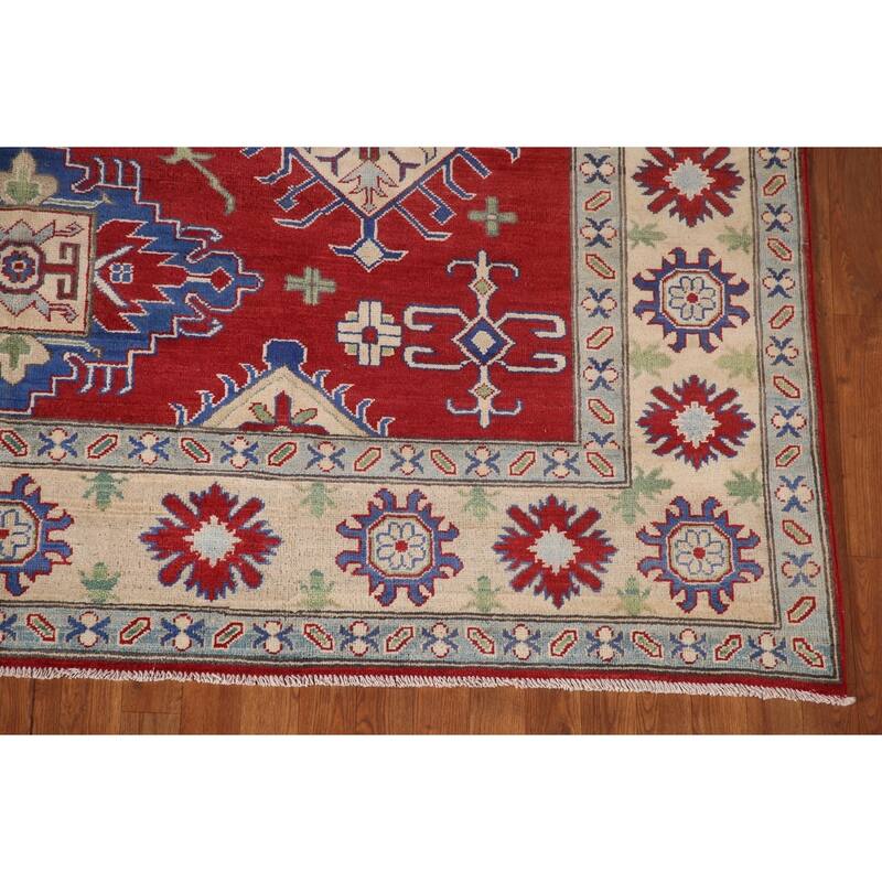 Traditional Red Kazak Area Rug Handmade Wool Carpet - 8'2" x 9'10"