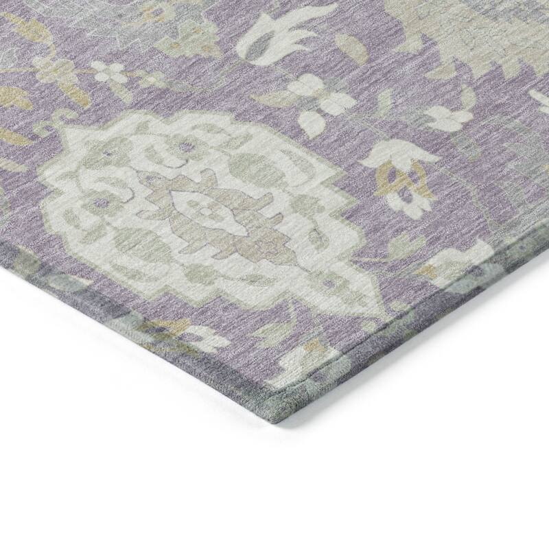 HomeRoots Damask Traditional Rectangle Outdoor Rug