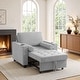 preview thumbnail 43 of 77, 3-in-1 Pull-Out Sleeper Chair Bed Convertible Adjustable Lounge Light Grey
