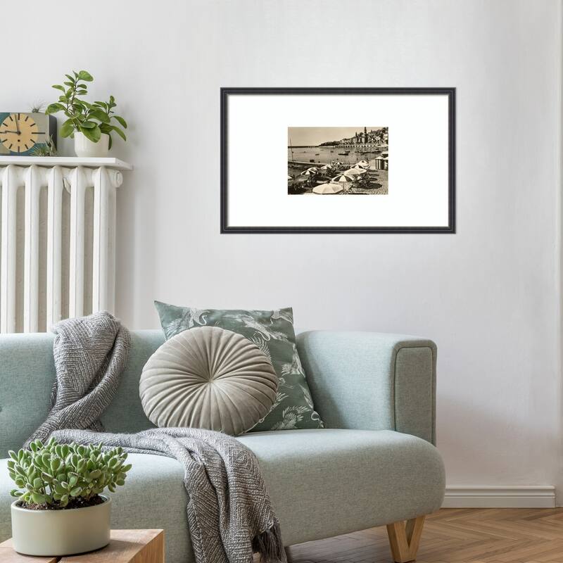 Summer in France No. 3 Wood Framed Wall Art Print - Stylish Black Narrow