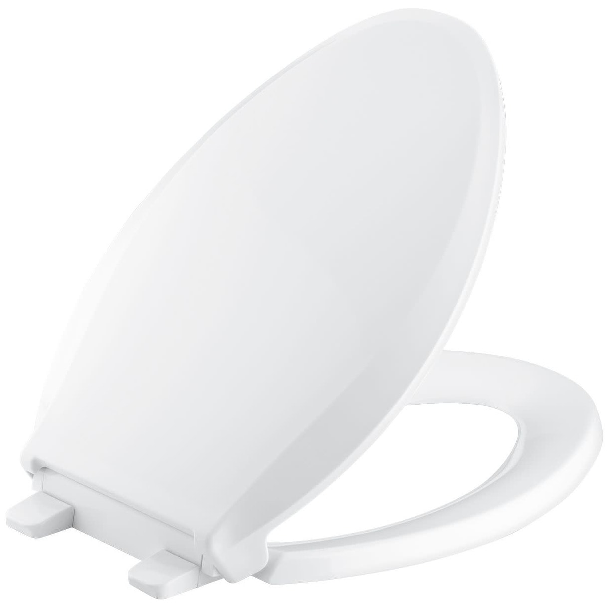 Kohler K 7671 Cachet Elongated Closed Toilet Seat With Soft Close And White Overstock 28353755 Elongated front toilet seat and cover with softclose seat hinge system. kohler k 7671 cachet elongated closed toilet seat with soft close and white